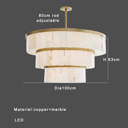 DecorBites™ Gold Marble Ceiling Pendant Light Round Elegant Luxury Hanging Lamp