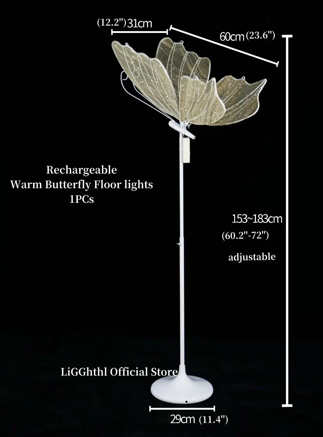 DecorBites™ Lace Romantic Butterfly LED Floor Light for Wedding Decor & Party Stage
