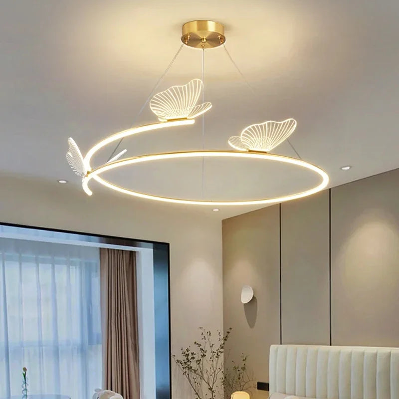 DecorBites™ Butterfly Design Ceiling Chandelier: Modern Minimalist Pendant Lamp for Home Decor