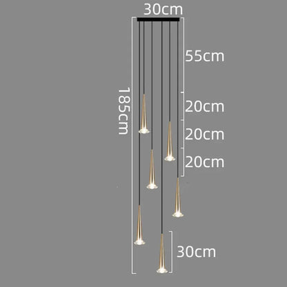 DecorBites™ Crystal LED Staircase Chandelier: Luxury Long Stair Lighting Fixture
