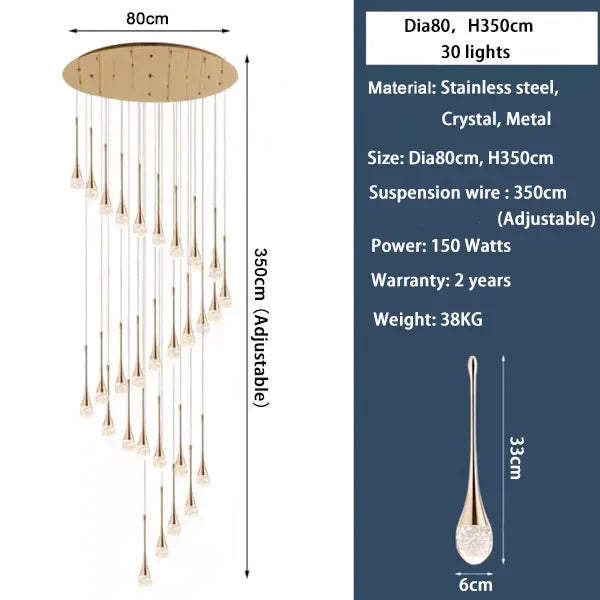 DecorBites™ Crystal Bubble Chandelier: Modern Duplex Living Room Villa Decoration Luminaire