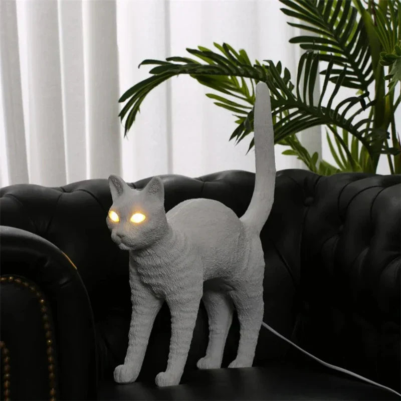 DecorBites™ Black Cat Resin Table Lamp for Bedroom Office Dining Room