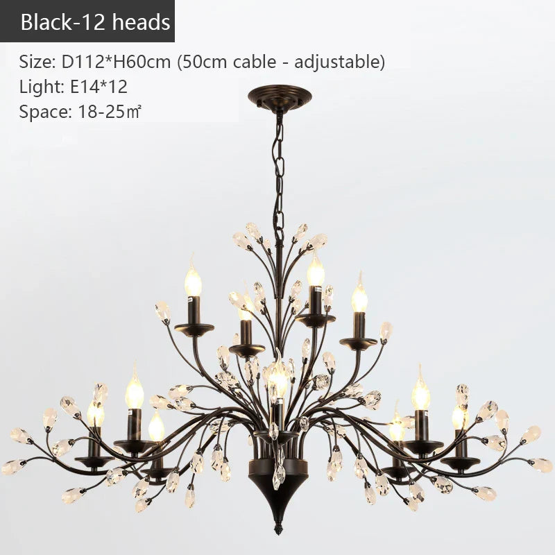 DecorBites™ Crystal LED Chandelier for Home Lighting in Bedroom Living Room Dining Kitchen