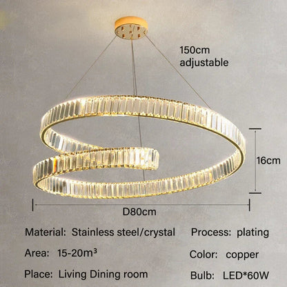 DecorBites™ Crystal LED Pendant Lights: Modern Luxury Chandelier for Living and Dining Rooms