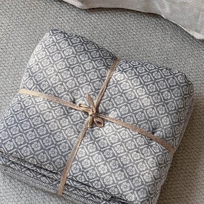 DecorBites™ Linen Cotton Jacquard Bedding Set with Duvet, Sheet, and Pillowcases
