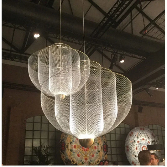 DecorBites™ Geometric Iron Chandelier | Nordic Loft Pendant Light Fixture