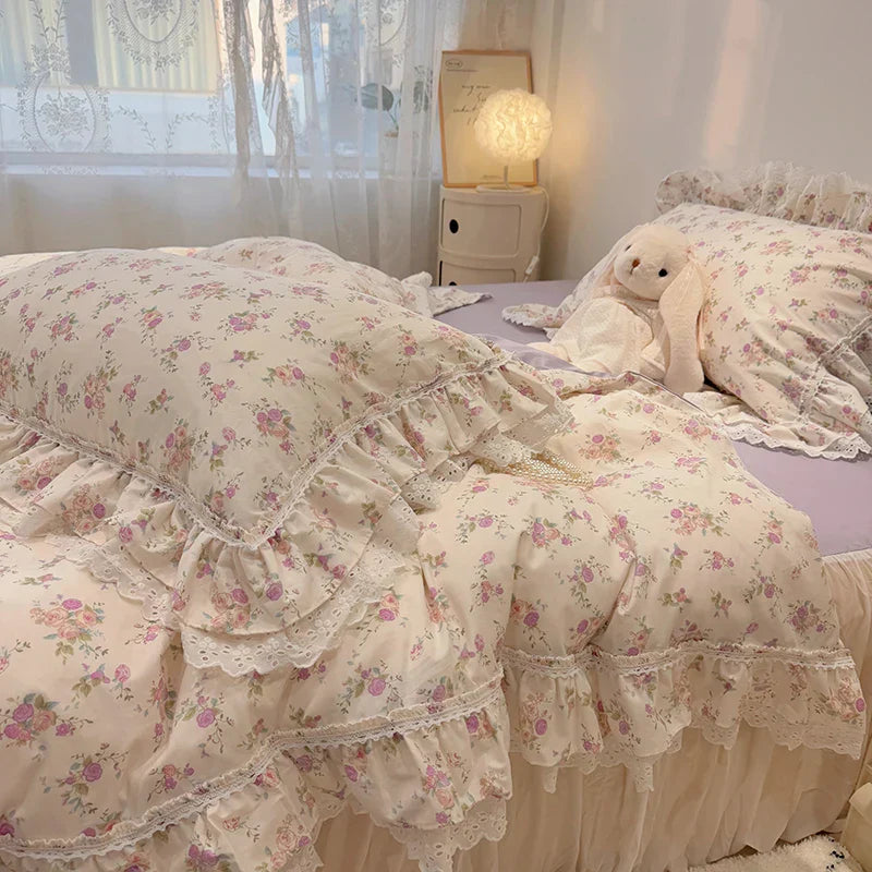 Floral Lace Cotton Bedding