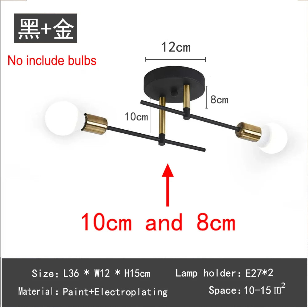 DecorBites™ Industrial Chandeliers Ceiling Light 2 Heads