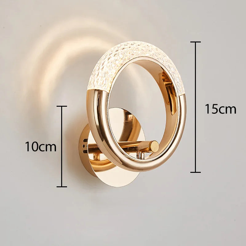 DecorBites™ Crystal Nordic Wall Sconce for Home Decoration, Bedside Bedroom Lamp