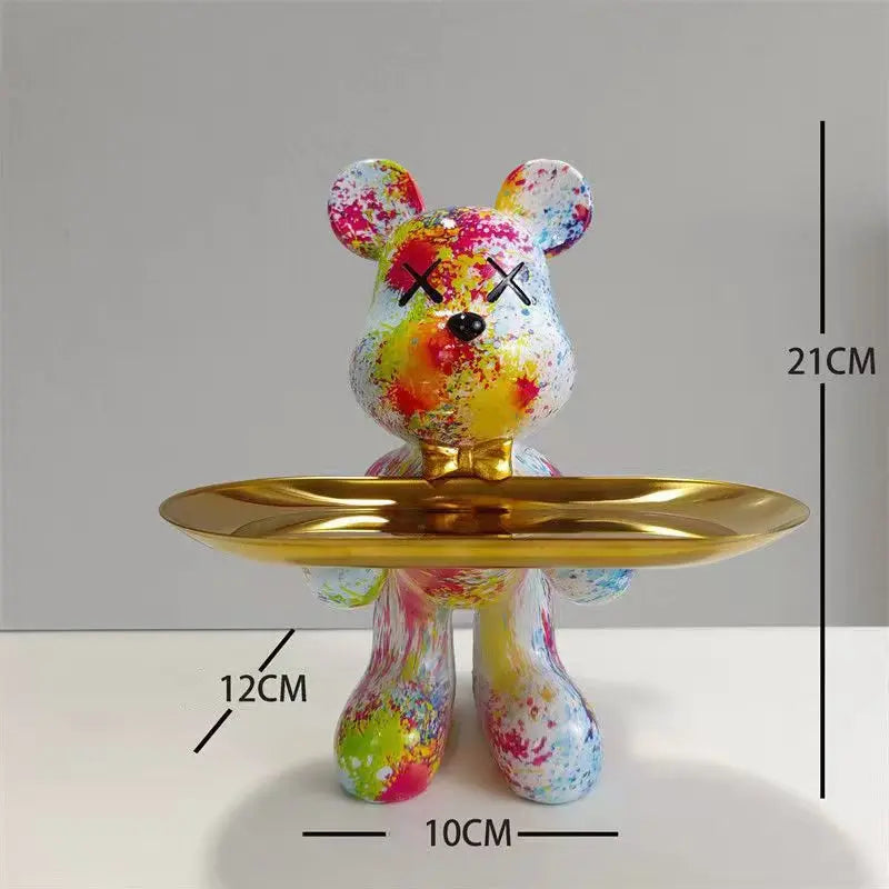 DecorBites™ Graffiti Bear Figurine Home Decor Sculpture Shelf Statue Table Gift