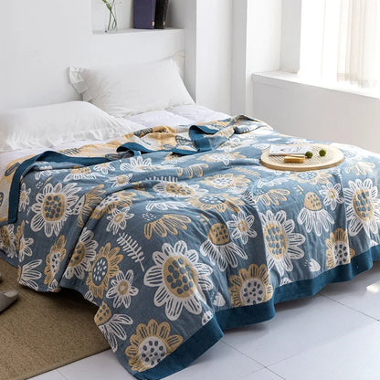 DecorBites™ Cotton Gauze Towel Throw Blanket - Soft and Cozy Bedspread for All Seasons
