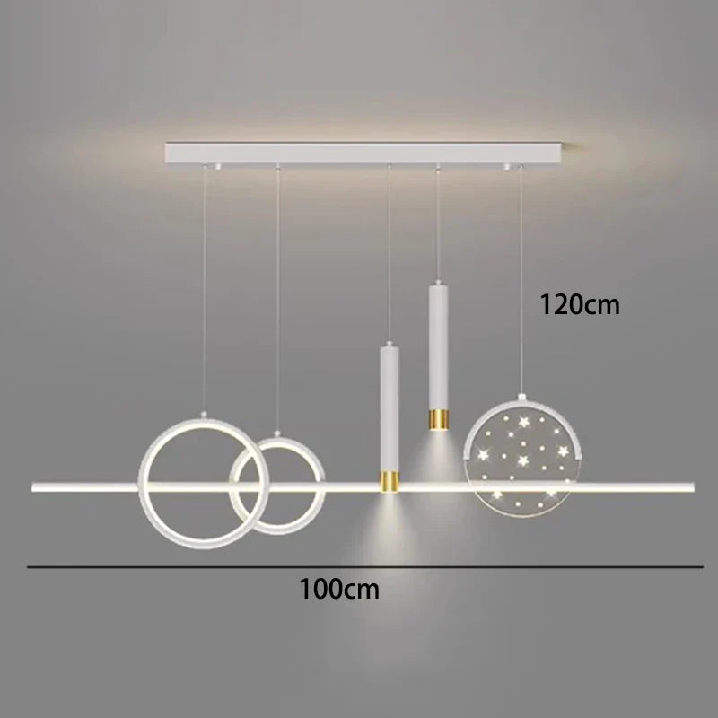 Brushed Gold LED Chandelier Black 100cm Dining