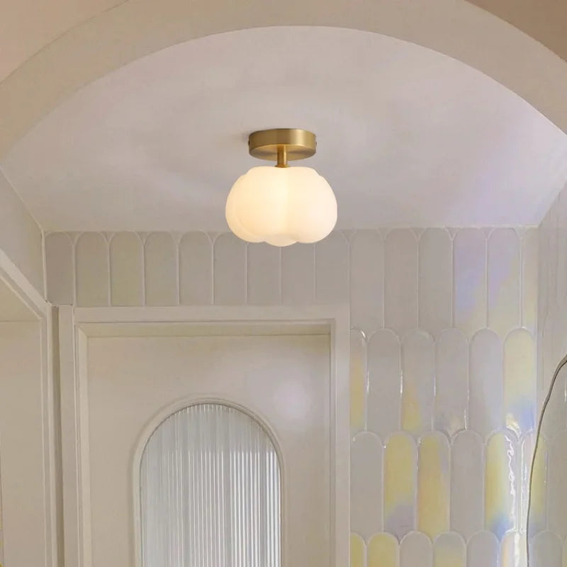 DecorBites™ Cotton Shape LED Ceiling Lamp - Cream. Nordic Style, Hallway Balcony Porch Light.