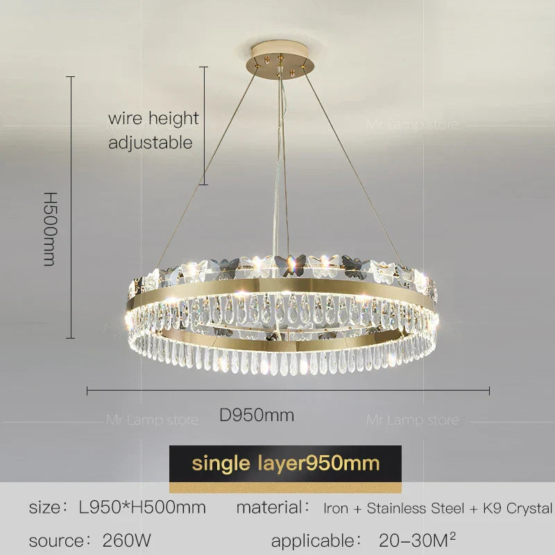 DecorBites™ Crystal Butterfly Living Room Lamp: Luxury Postmodern Dining Room Lighting