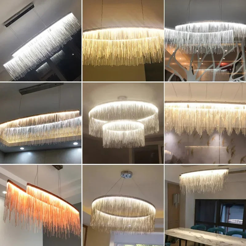 Aluminum Tassel LED Chandelier