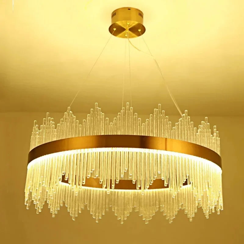 Gold Dimmable Crystal Pendant