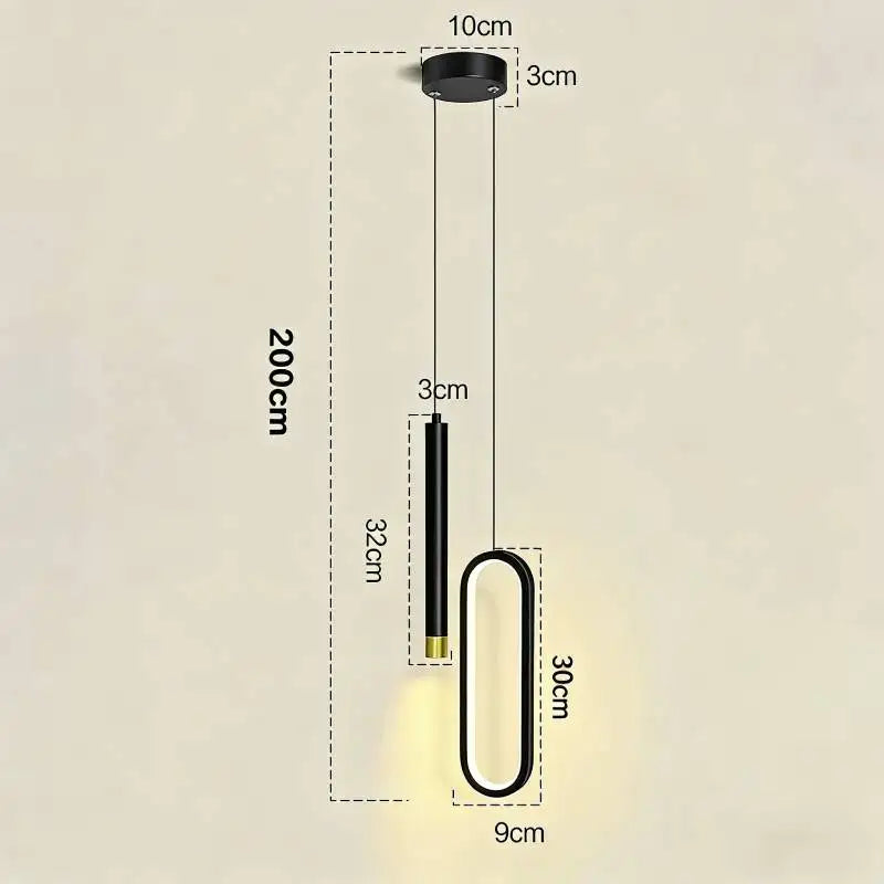 Nordic Black or Gold Iron Acrylic Pendant Light