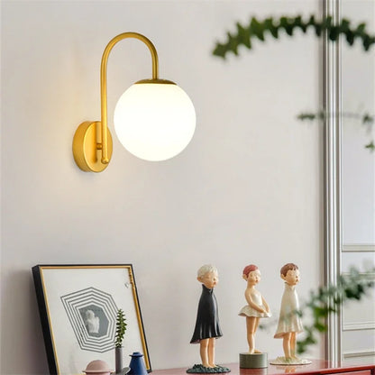 DecorBites™ Glass Ball LED Wall Sconce for Bedroom Living Room, Nordic Style Wall Lighting Fixtures