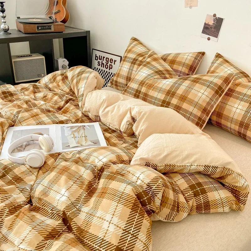 Check Cotton Duvet Set
