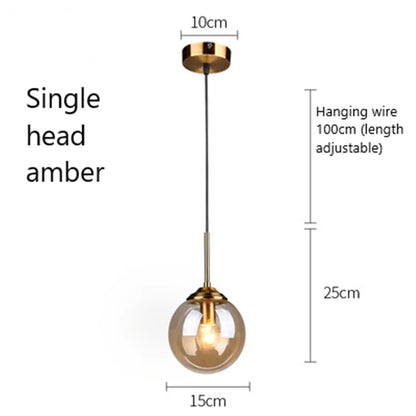 DecorBites™ Glass Pendant Lights: Modern LED Hanging Lamp for Home Lighting Fixtures