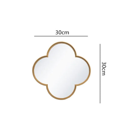 DecorBites™ Golden Border Geometric Plum Flower Mirror Wall Decoration