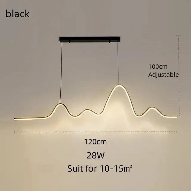 Aluminum Wave Line Chandelier