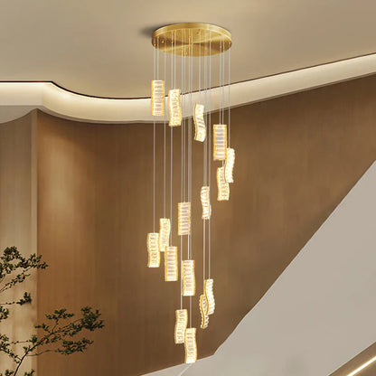 DecorBites™ Deluxe Crystal Spiral Slinglights for Hotel Lobby, Dining Room Decor