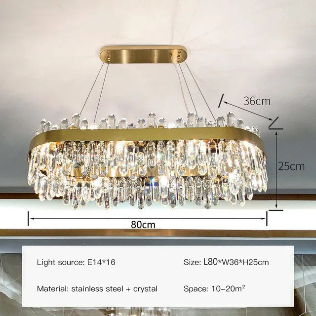 DecorBites™ Crystal Circle Ceiling Chandelier with LED Lighting for Designer Dining Room