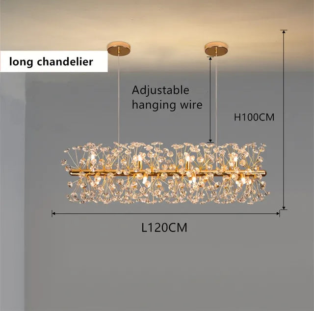 Gold Crystal LED Hanging Lamp