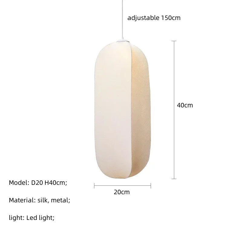 Silk Nordic Pendant Light Wabi Sabi D60cm