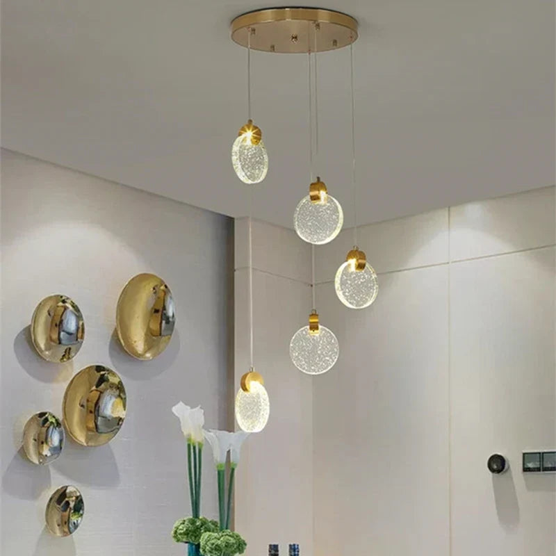 DecorBites™ Crystal LED Stair Slinglight for Nordic Living Room, Villa, and Restaurant