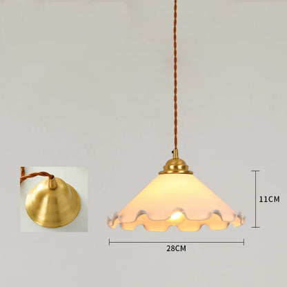 DecorBites™ Cracked Glass Copper Wooden Pendant Light for Home Indoor Living Room