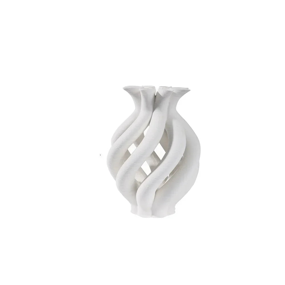 DecorBites™ Geometric Ceramic Spiral Vase Set for Home Decor and Floral Arrangement