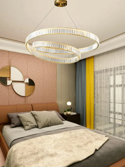 DecorBites™ Crystal LED Pendant Light Chandelier for Bedroom Living Room - Adjustable Ceiling Lamp