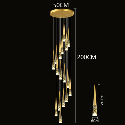 Modern Crystal Staircase Chandelier Pendant Light