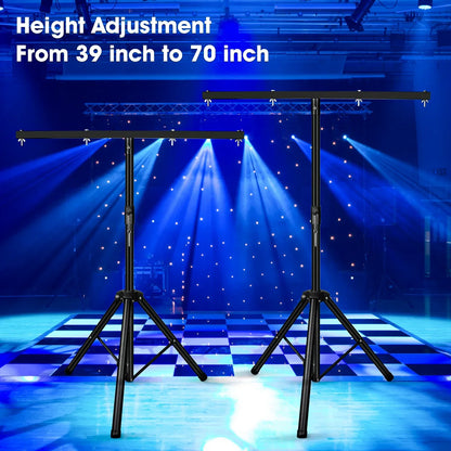DecorBites™ Adjustable Tripod Stand with Top T Bar for Pro Audio DJ Lighting Fixtures