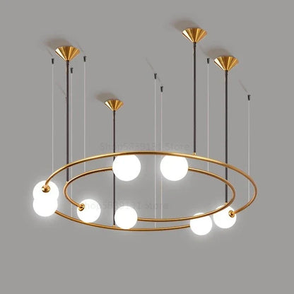 DecorBites™ Glass Ball LED Pendant Chandelier for Modern Living Room Decor