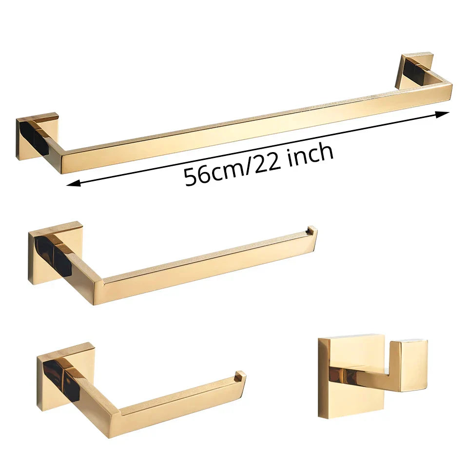 Gold Copper Bath Set
