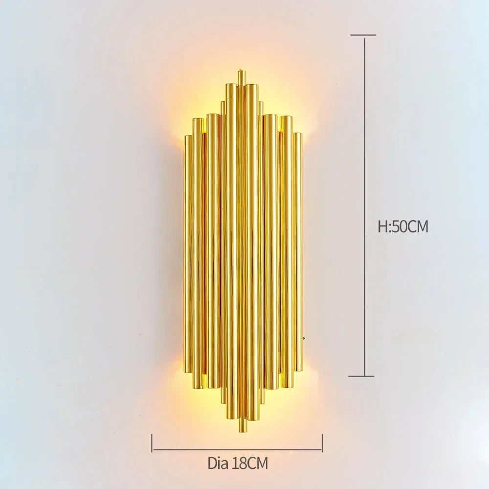 DecorBites™ Crystal Gold LED Wall Sconce for Bedroom Living Room Home Decoration