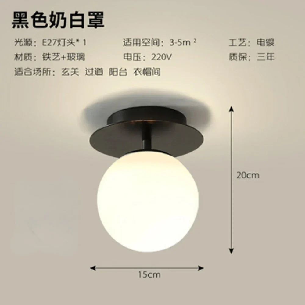 Gold Ball Glass Ceiling Lamp