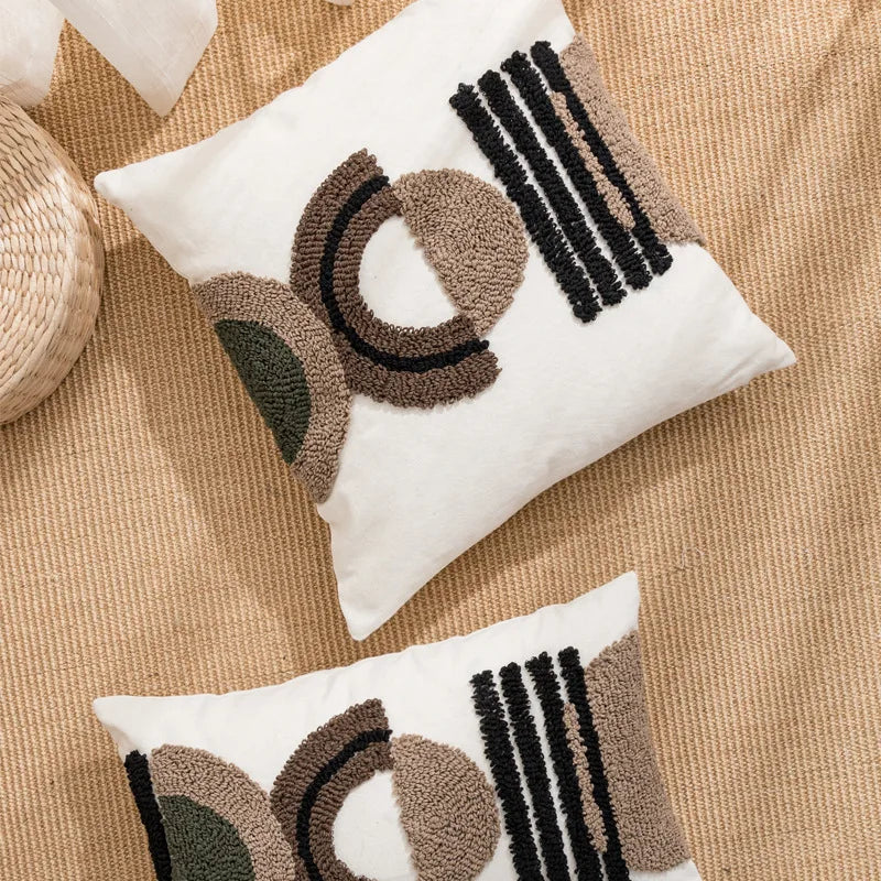 Cotton Tufted Throw Pillow