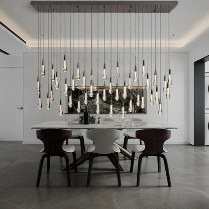 DecorBites™ Crystal Water-drop Chandelier Light Fixture - Luxury Stairwell Decor