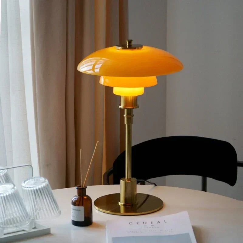 DecorBites™ Glass Desk Lamp: Modern Danish Design for Living Room, Study, or Hotel Bedside
