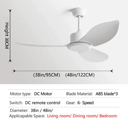 DecorBites™ 48" DC Remote Control Ceiling Fan Plastic Blade Bedroom Indoor Industry 220V