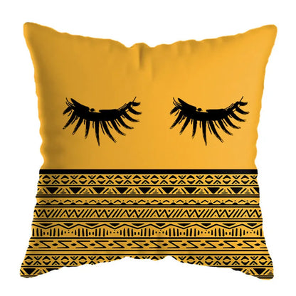 DecorBites™ Geometric Deer Print Pillowcase 45x45cm - Yellow Home Decor