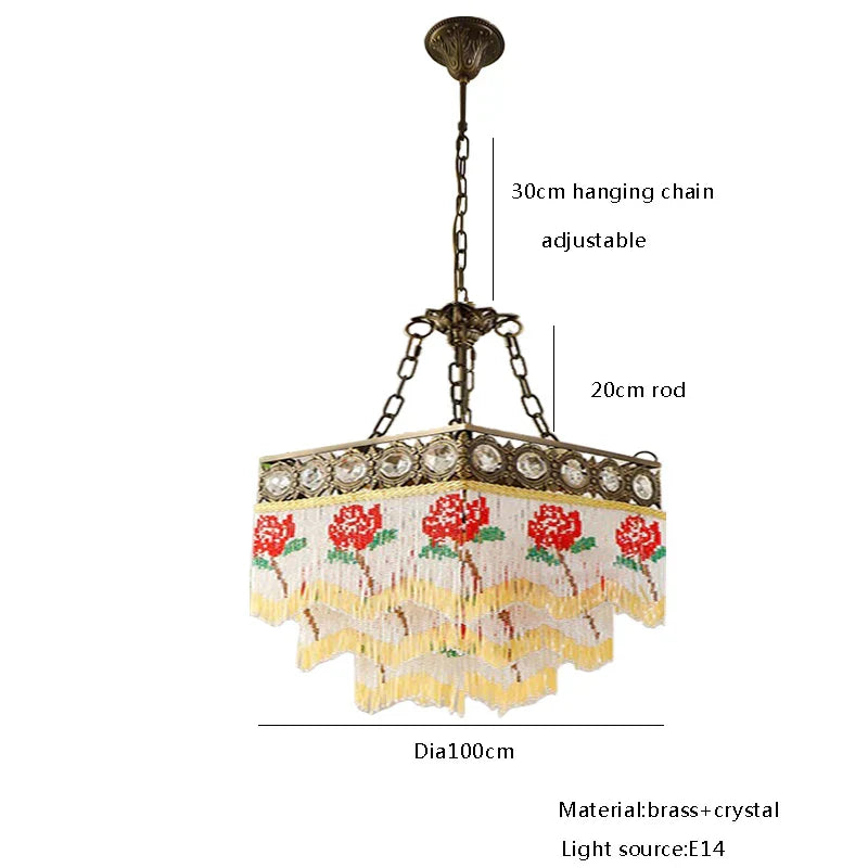 DecorBites™ French Brass Crystal Ceiling Chandelier | Classic European Hanging Lamps