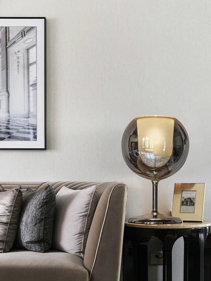 DecorBites™ Glass Gold Table Lamp: Luxury Designer Desk Light for Elegant Living Spaces