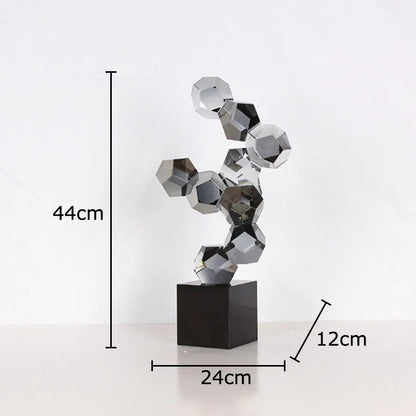 DecorBites™ Geometric Crystal Ball Desk Ornament: Abstract Crafts Crystal Artwork for Aesthetic Room Decor