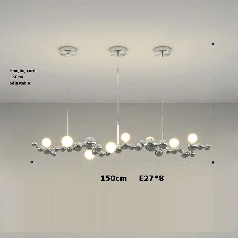 DecorBites™ Designer Molecule Chandelier: LED Dimmable Chrome Gold Lighting 2025 Trend
