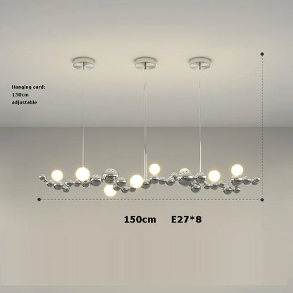 DecorBites™ Designer Molecule Chandelier: LED Dimmable Chrome Gold Lighting 2025 Trend